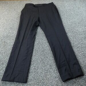 Coogi Pants Mens 38X31 Black Gray Wool Chino Trouser Dress Slacks Flat Front
